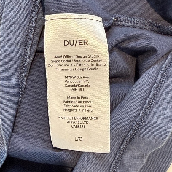 DU/ER Men's Blue Long Sleeve Henley Shirt size Large - Picture 6 of 7